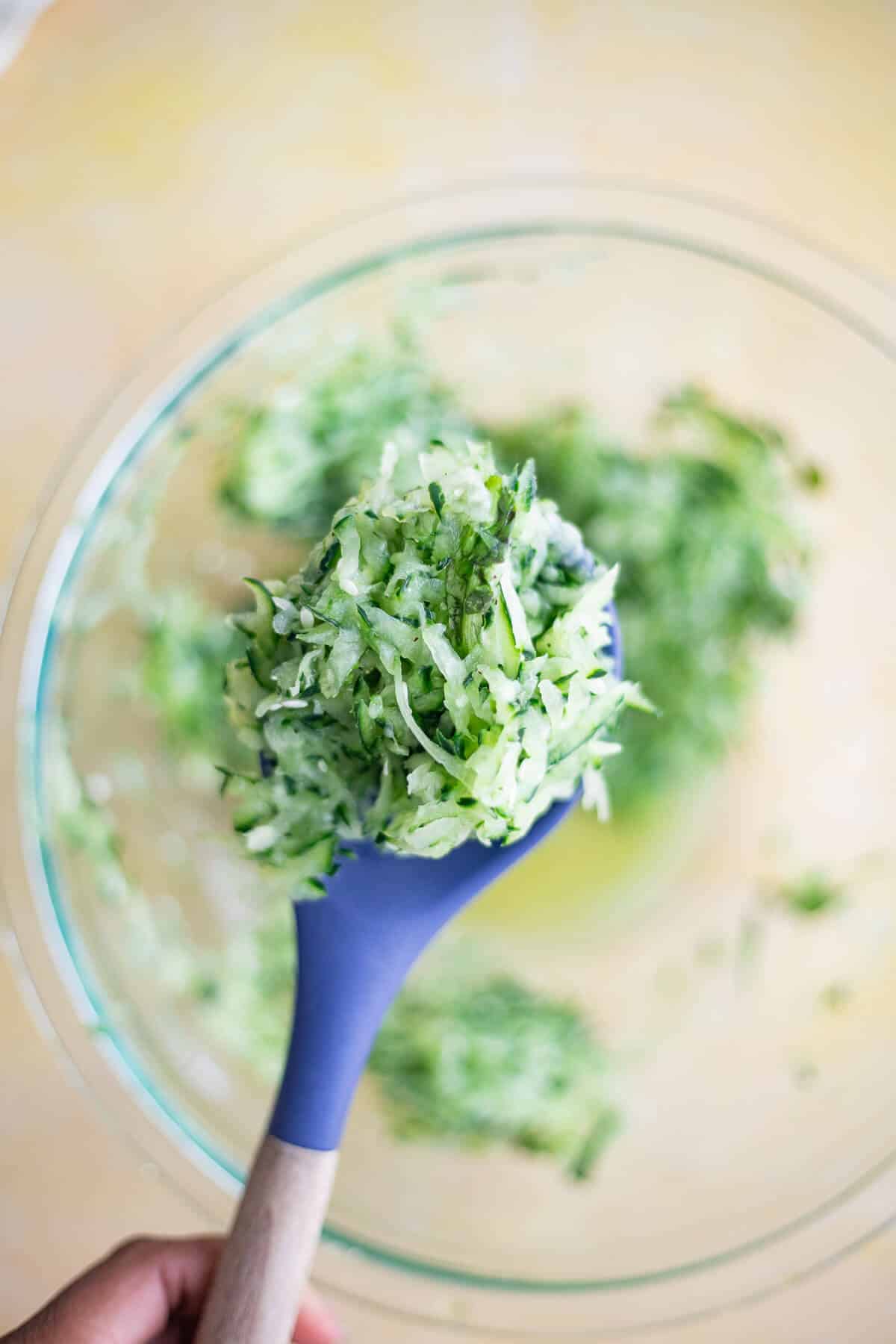 Freshly mixed Trinidad cucumber chutney
