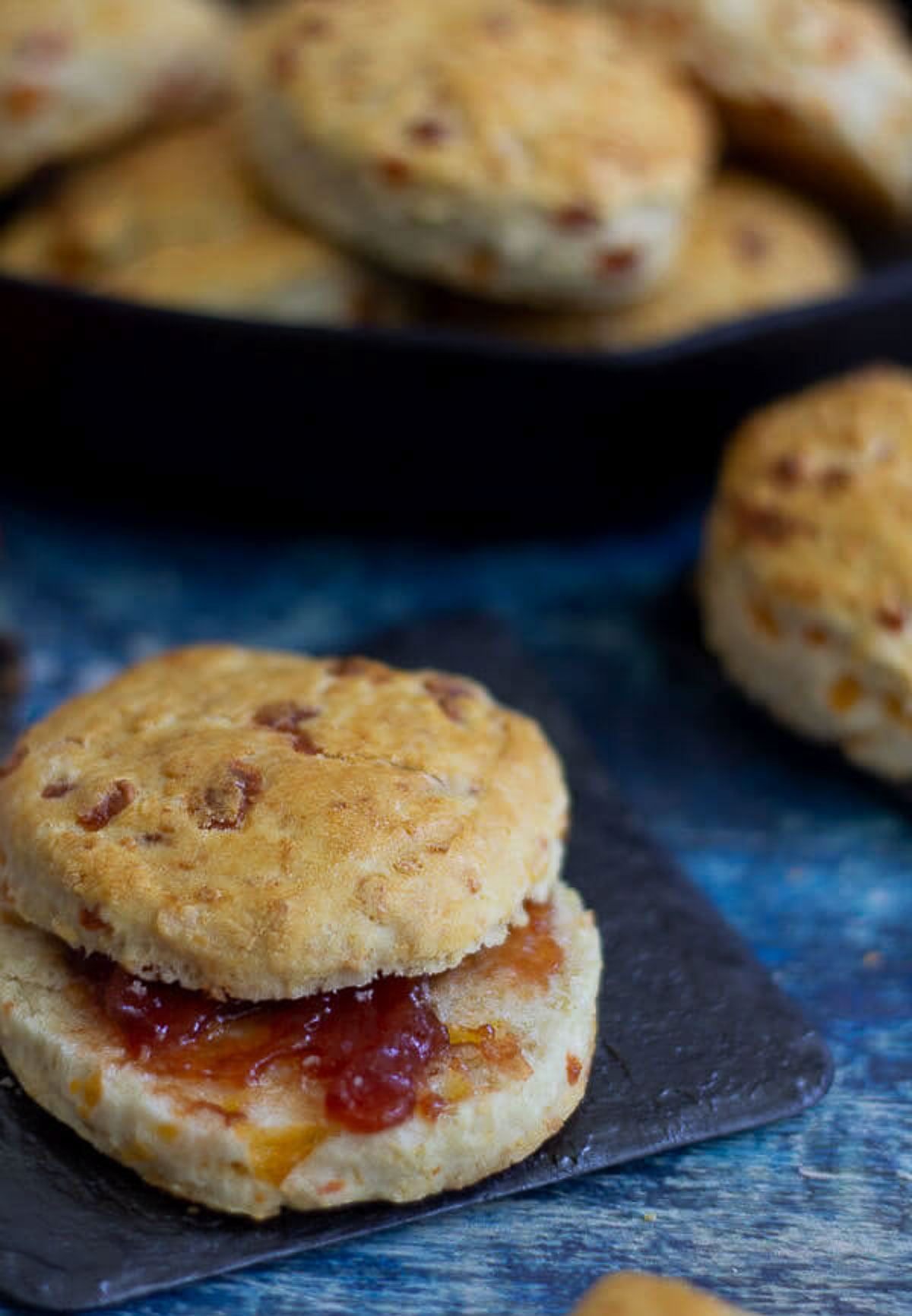 Coconut bake biscuits served with jam