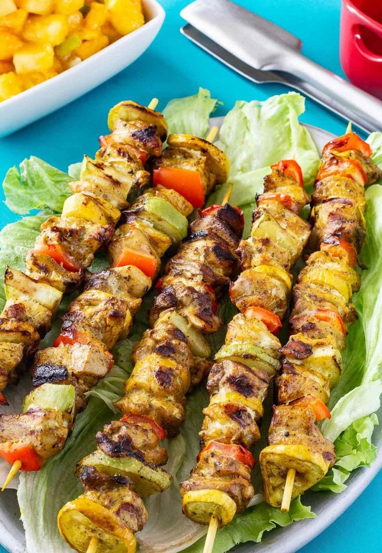 Caribbean Chicken Skewers (Grill or Oven)