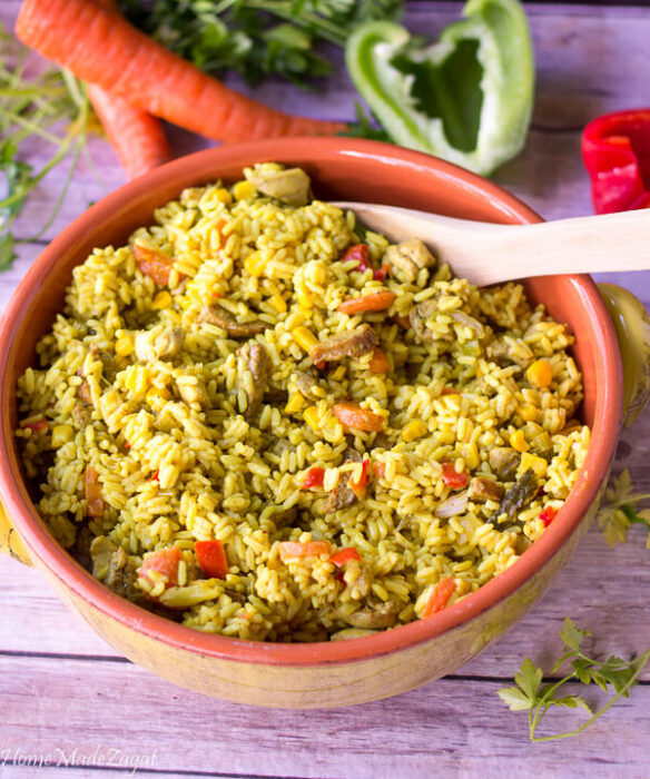 Cuban One-Pot Chicken and Yellow Rice (No Pork) - This Bago Girl
