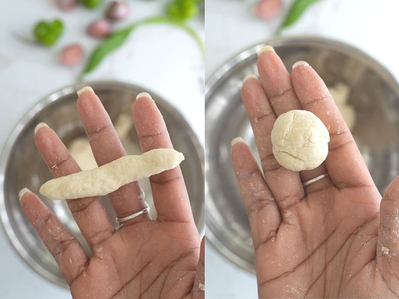 Pictures of different dumplings for soups. Spinners and balls.