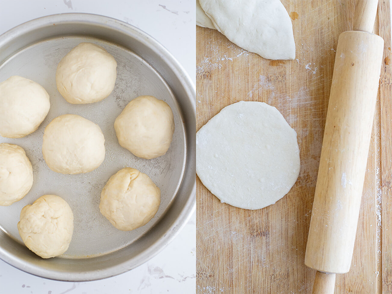 Aloo pie dough in ball forms then the balls flattened out.