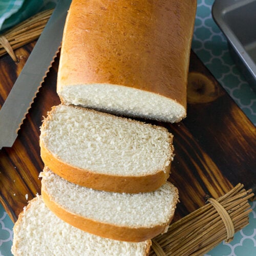 A whole loaf of Jamaican hard dough bread.