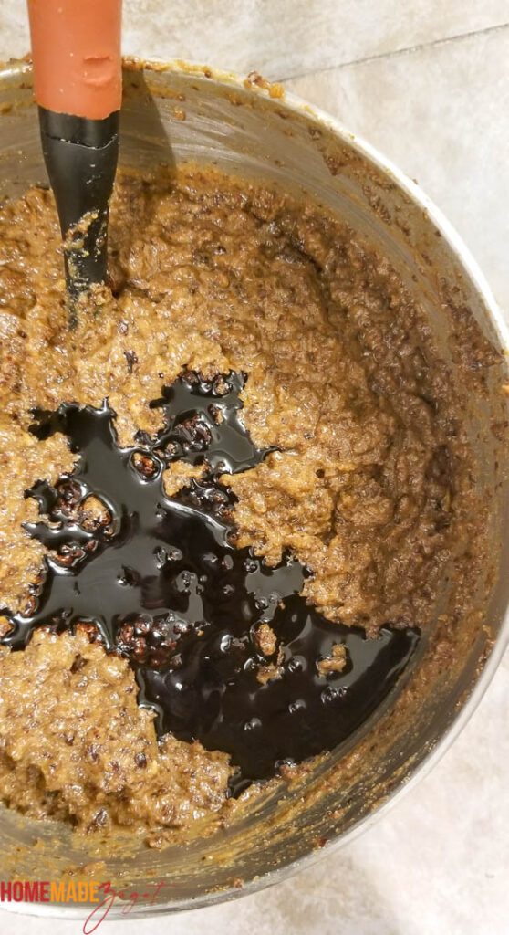 Cake batter with some browning added for color