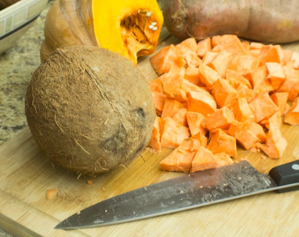 Caribbean Pone - A spicy, mouthwatering pudding like baked dessert made from cassava, sweet potato and pumpkin
