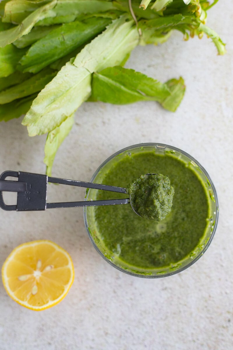 Overhead shot of the sauce showing the consistency.