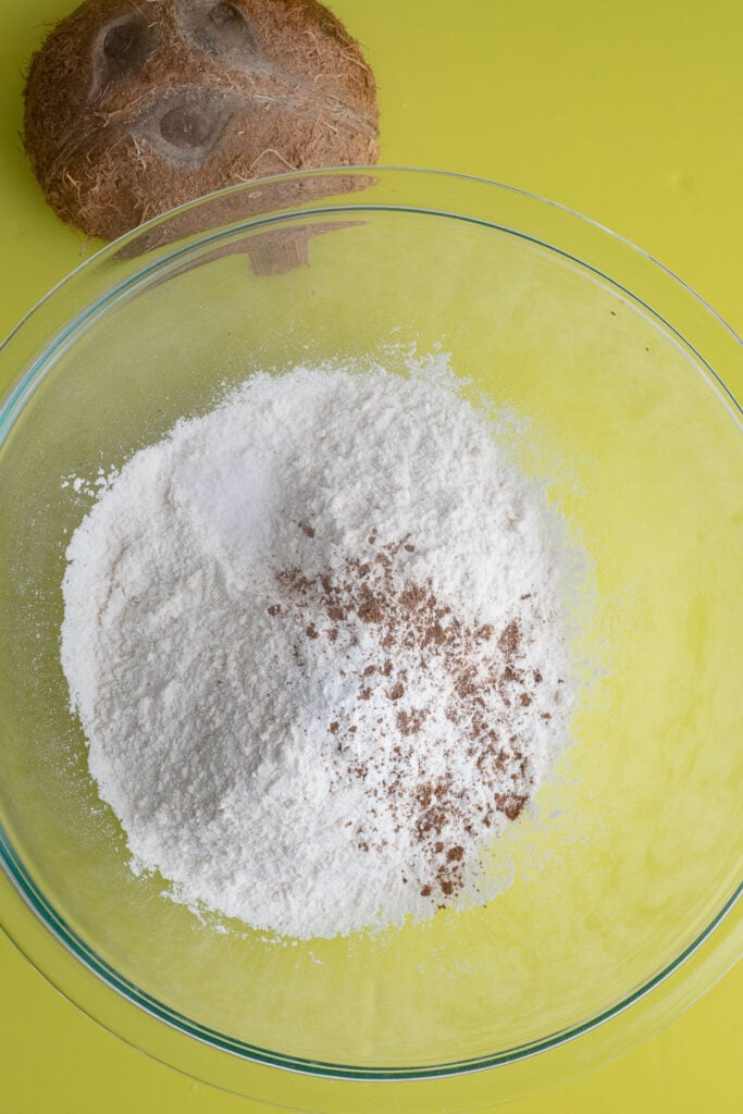 Dry mix of flour, baking powder, salt and spices.