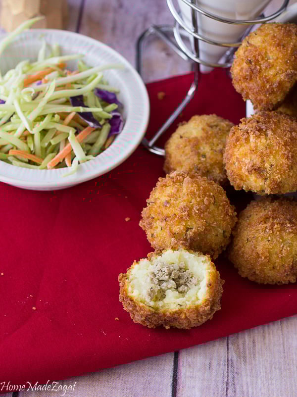Fried Stuffed Potato Balls - mashed potato stuffed with seasoned meat and fried to golden perfection