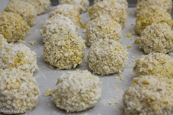 Fried Stuffed Potato Balls - mashed potato stuffed with seasoned meat and fried to golden perfection