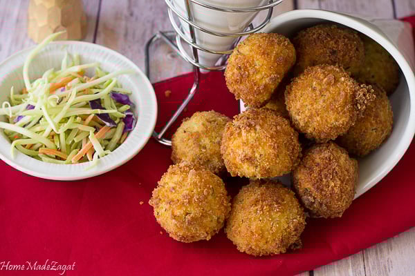 Fried Stuffed Potato Balls - mashed potato stuffed with seasoned meat and fried to golden perfection