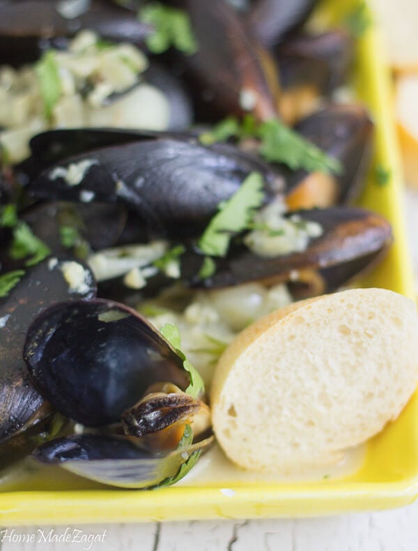 Mussels steamed in coconut milk