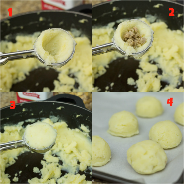 Fried Stuffed Potato Balls - mashed potato stuffed with seasoned meat and fried to golden perfection