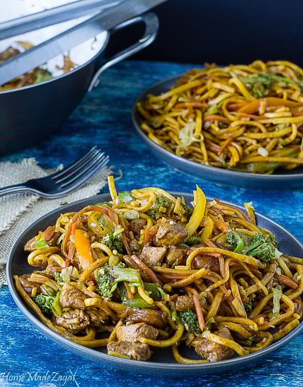 Recipe to make chow mein with chicken and shrimp