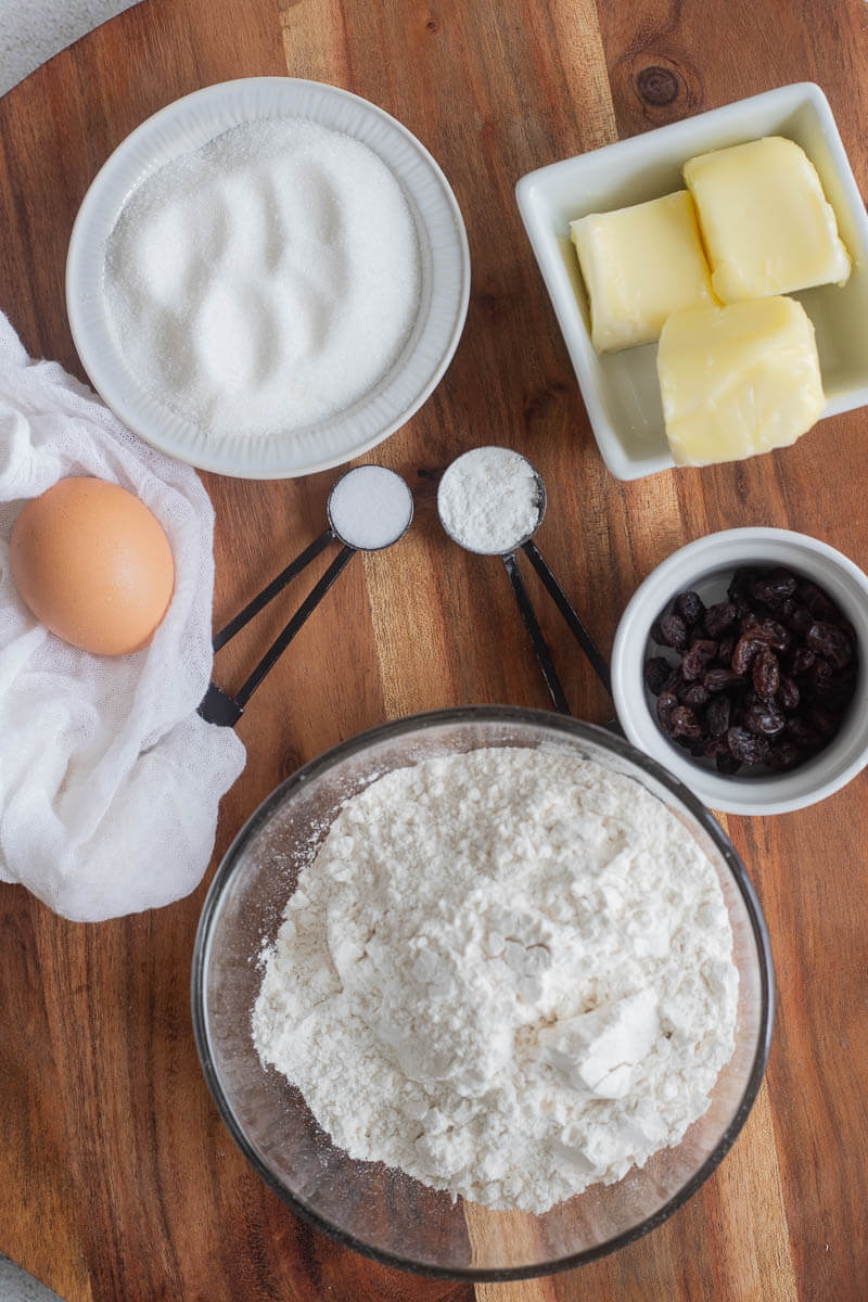 Portioned out ingredients needed to make these buns.