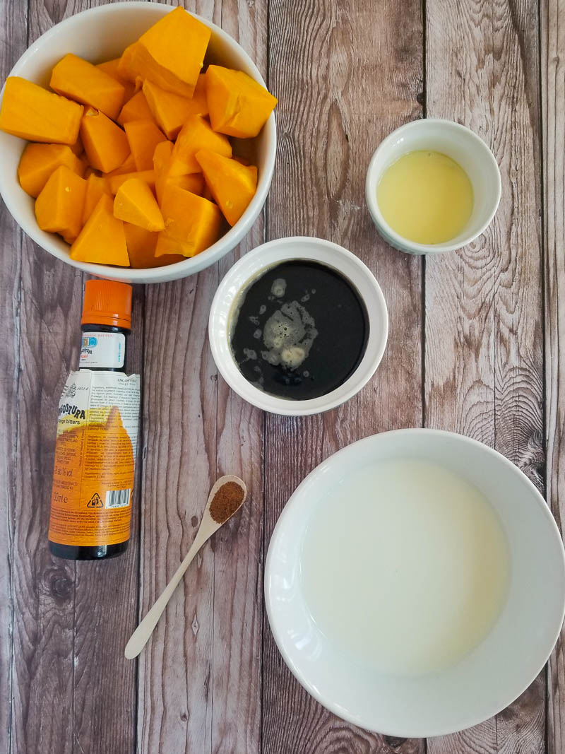 Picture of the ingredients needed for making Caribbean pumpkin punch.