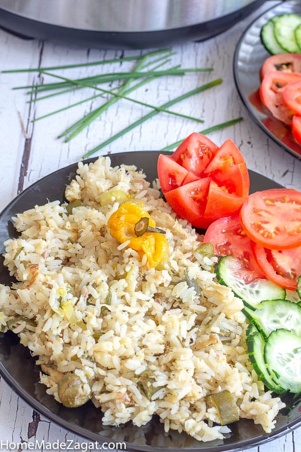 Saltfish and rice cook-up