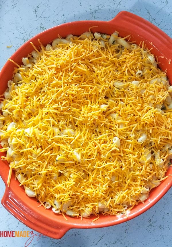 Macaroni pie before it