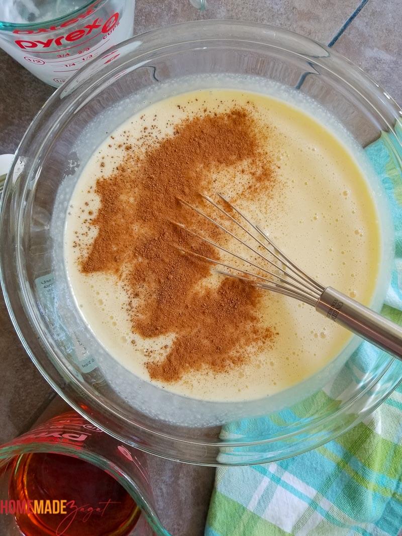 Spices added to milk and condensed milk to make ponche de creme
