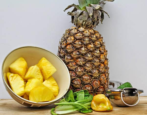 Ingredients needed to make easy Trinidad pineapple chow.