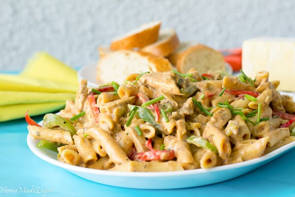 Creamy rasta pasta about to be eaten