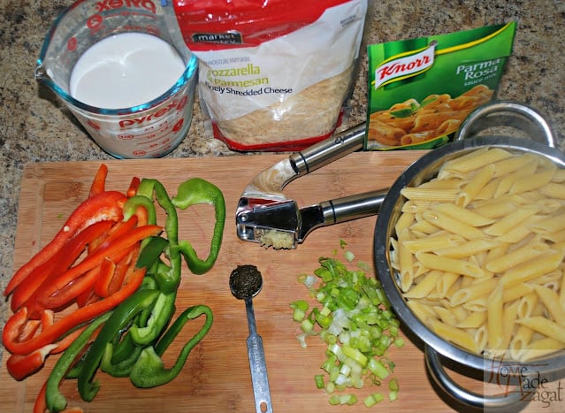 Ingredients to make rasta pasta