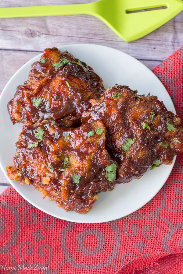 BBQ chicken with jerk sauce