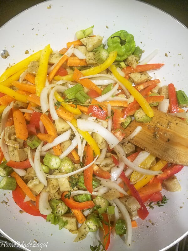Added vegetables to the conch