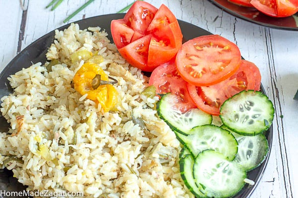Cookup Saltfish and rice