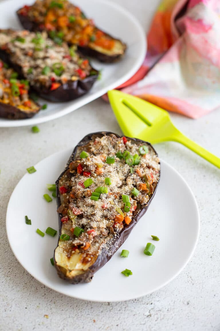 Baked Stuffed Eggplant (Caribbean Style)