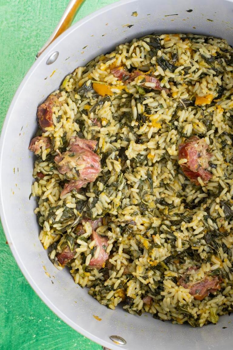 Bhaji Rice (Caribbean Spinach Rice, Easy One-Pot Recipe) - This Bago Girl
