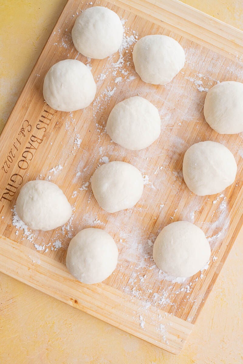 Portioned dough balls