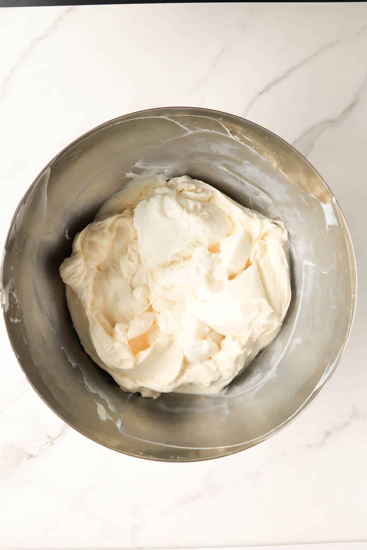 Cream cheese and condensed milk beaten until smooth